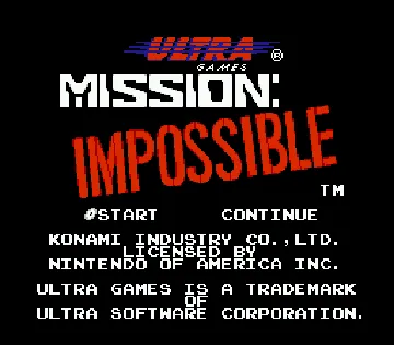 Mission - Impossible (USA) screen shot title